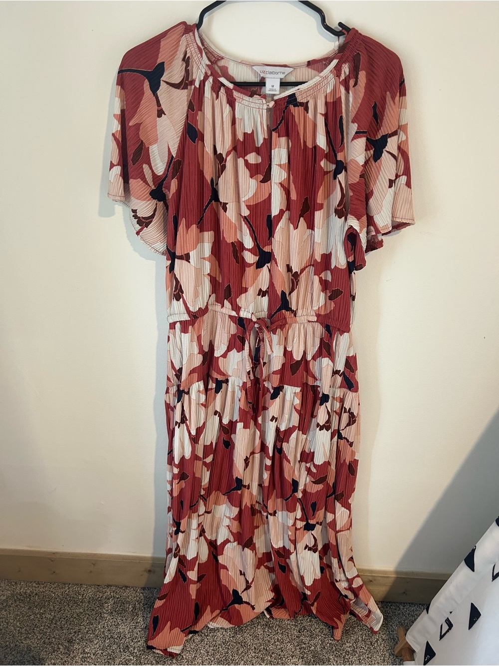 Liz Claiborne pink Floral Pleated Maxi Dress
